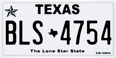 TX license plate BLS4754
