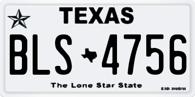 TX license plate BLS4756