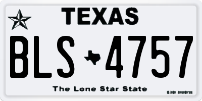 TX license plate BLS4757