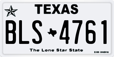 TX license plate BLS4761