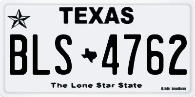 TX license plate BLS4762