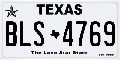 TX license plate BLS4769