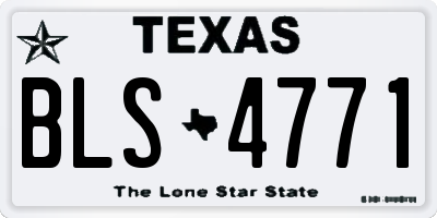 TX license plate BLS4771