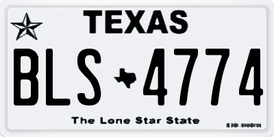 TX license plate BLS4774