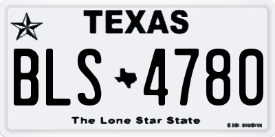 TX license plate BLS4780