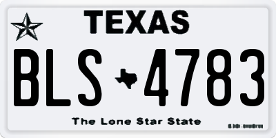 TX license plate BLS4783