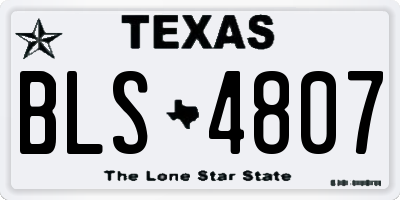 TX license plate BLS4807