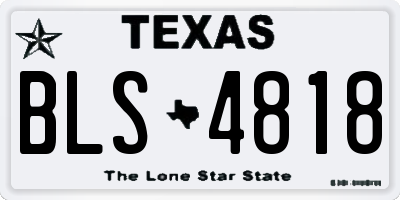 TX license plate BLS4818