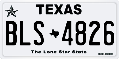 TX license plate BLS4826