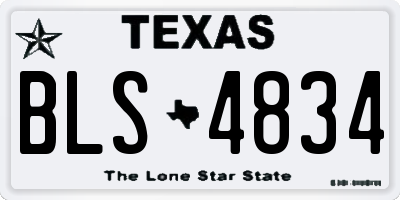TX license plate BLS4834