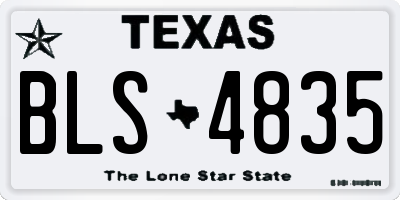 TX license plate BLS4835