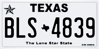 TX license plate BLS4839