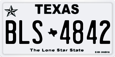 TX license plate BLS4842
