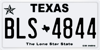 TX license plate BLS4844