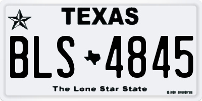 TX license plate BLS4845