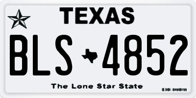 TX license plate BLS4852