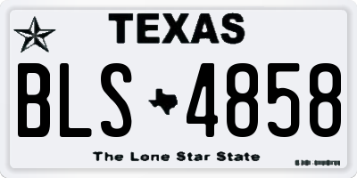 TX license plate BLS4858