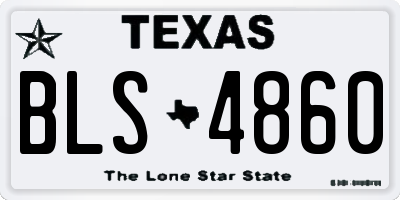 TX license plate BLS4860