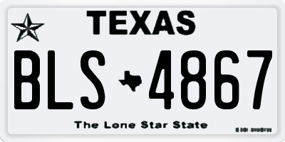 TX license plate BLS4867