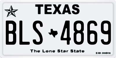 TX license plate BLS4869