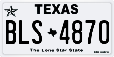TX license plate BLS4870