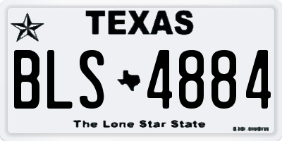 TX license plate BLS4884