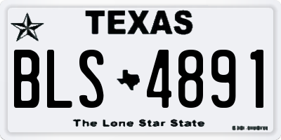 TX license plate BLS4891