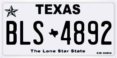 TX license plate BLS4892