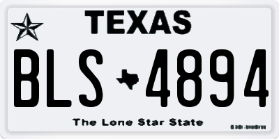 TX license plate BLS4894