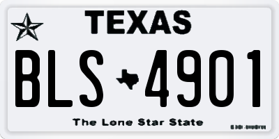 TX license plate BLS4901