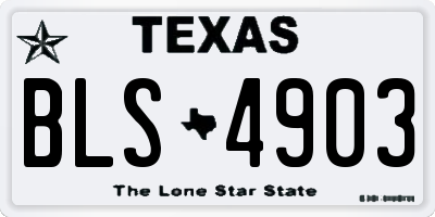 TX license plate BLS4903