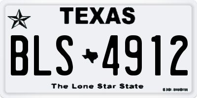 TX license plate BLS4912