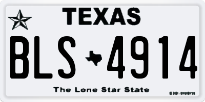 TX license plate BLS4914