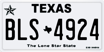 TX license plate BLS4924