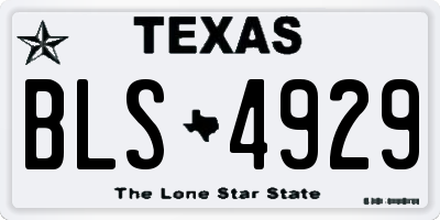 TX license plate BLS4929