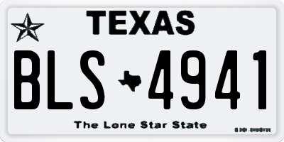 TX license plate BLS4941