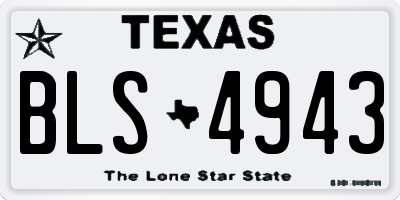 TX license plate BLS4943