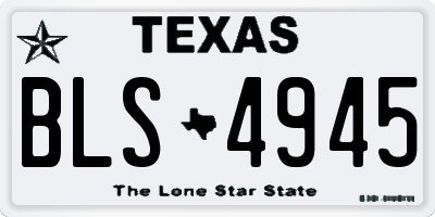 TX license plate BLS4945