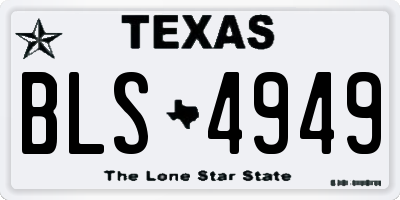 TX license plate BLS4949
