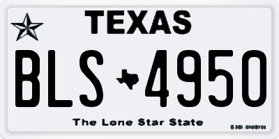 TX license plate BLS4950