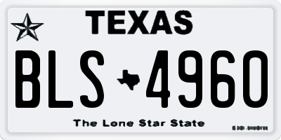 TX license plate BLS4960