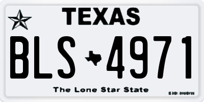 TX license plate BLS4971