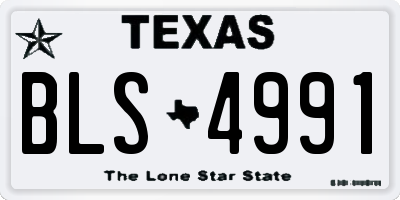 TX license plate BLS4991