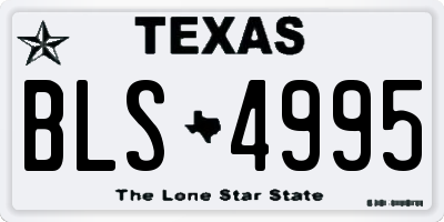 TX license plate BLS4995