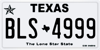 TX license plate BLS4999