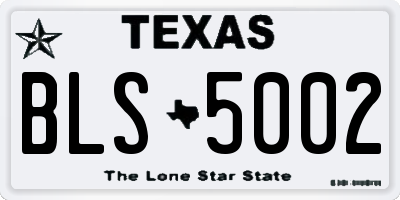 TX license plate BLS5002