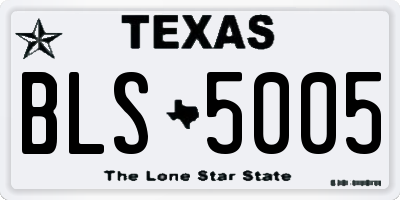 TX license plate BLS5005