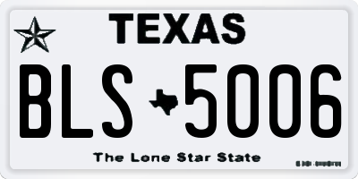 TX license plate BLS5006
