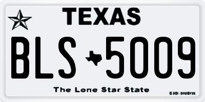 TX license plate BLS5009