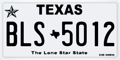 TX license plate BLS5012